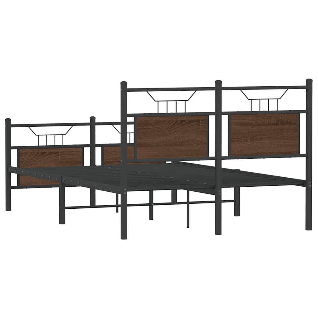 Bettgestell ohne Matratze Braun Eiche 120x190 cm Holzwerkstoff