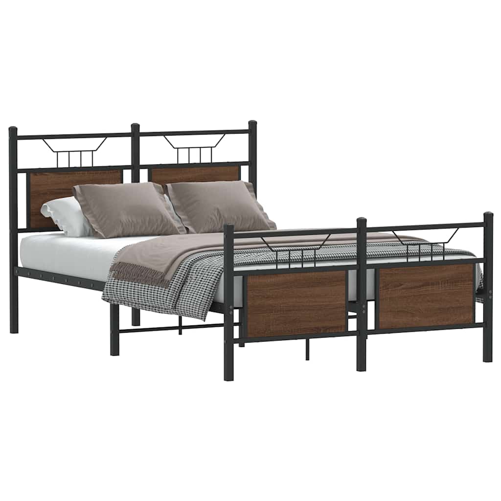 Bettgestell ohne Matratze Braun Eiche 120x190 cm Holzwerkstoff