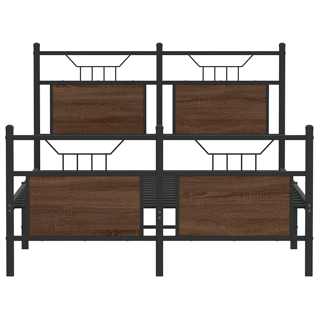 Bettgestell ohne Matratze Braun Eiche 120x200 cm Holzwerkstoff
