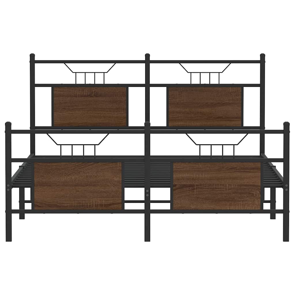 Bettgestell ohne Matratze Braun Eiche 137x190 cm Holzwerkstoff