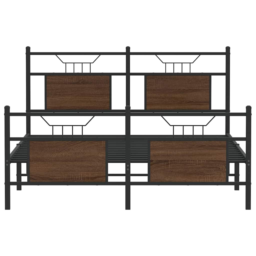 Bettgestell ohne Matratze Braun Eiche 140x190 cm Holzwerkstoff