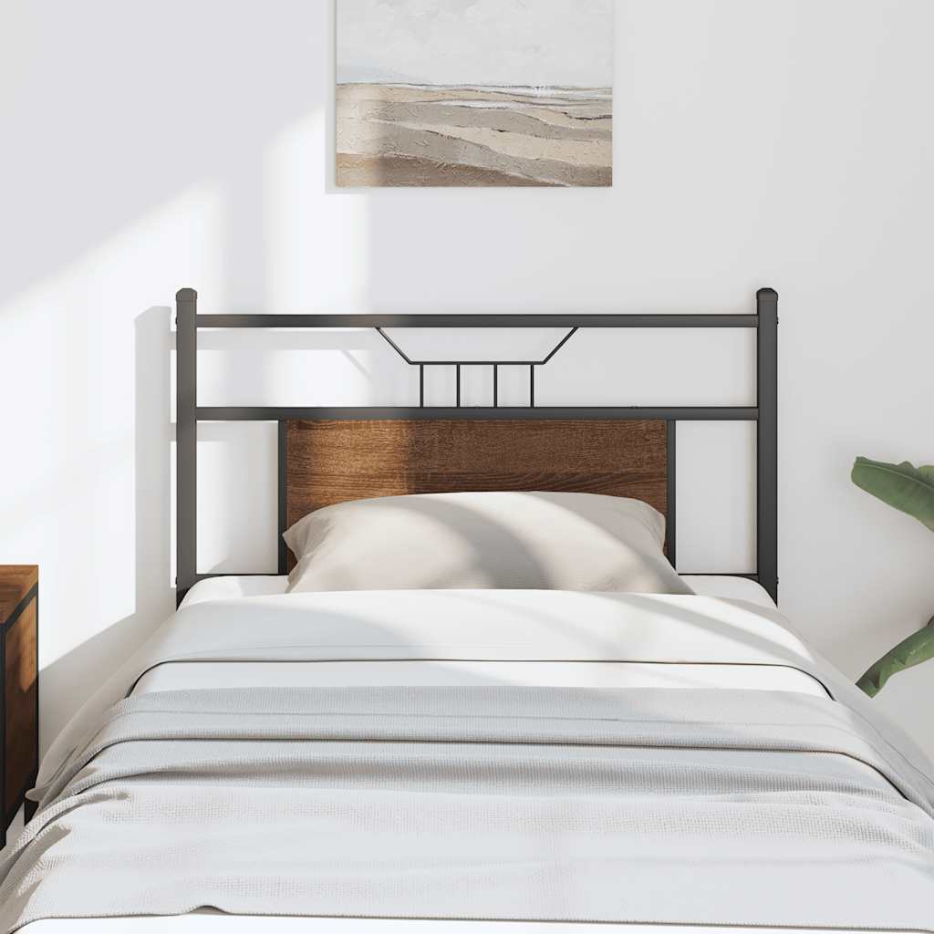 Ersatz-Kopfteil Braun Eichen-Optik 75 cm Holzwerkstoff und Stahl
