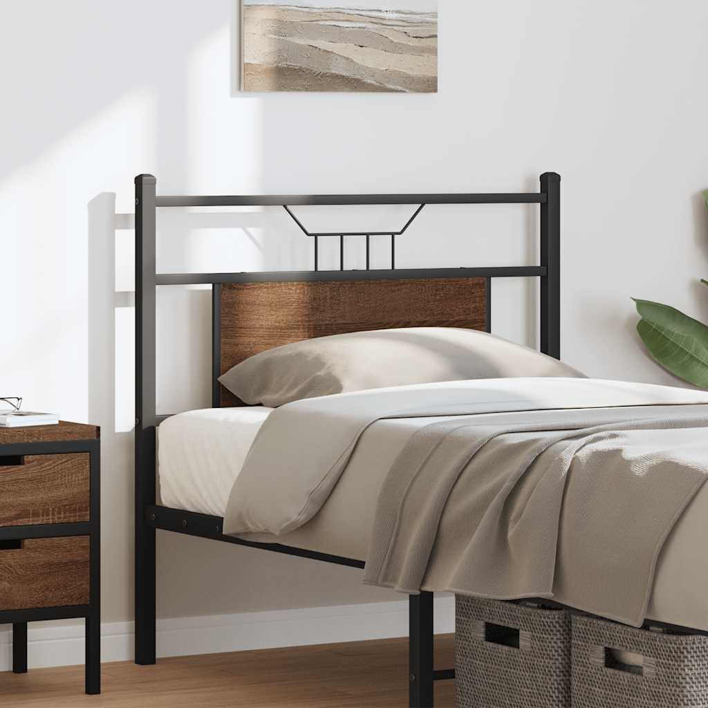 Ersatz-Kopfteil Braun Eichen-Optik 80 cm Holzwerkstoff und Stahl