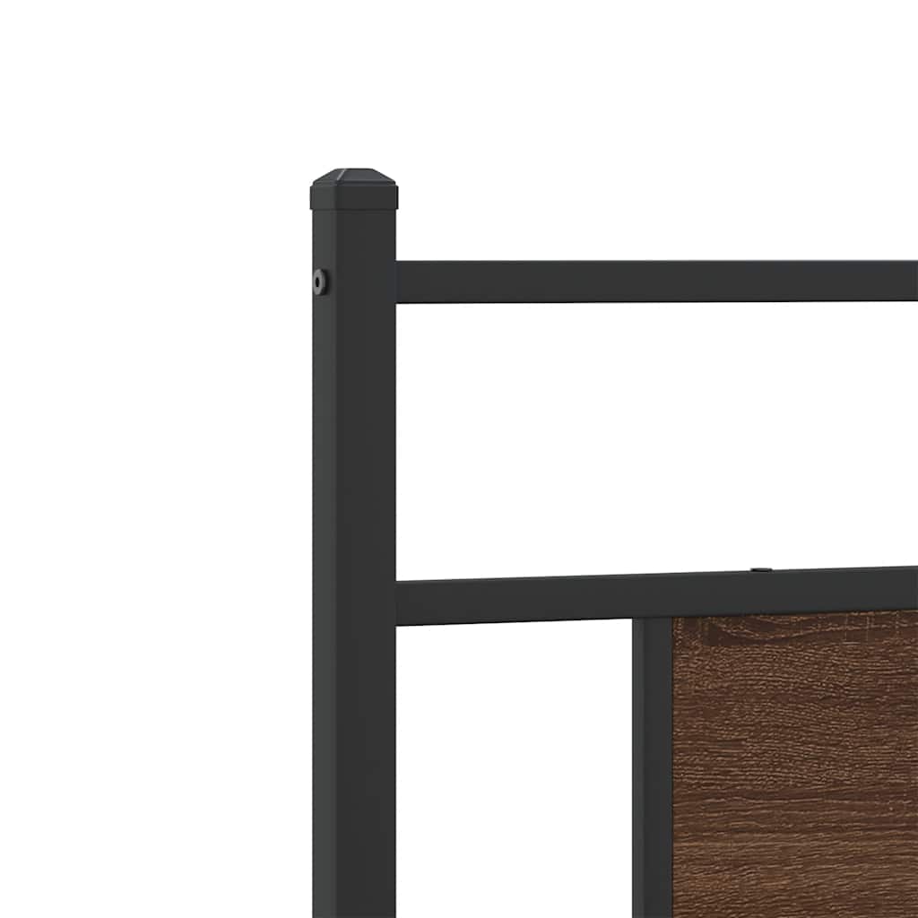Ersatz-Kopfteil Braun Eichen-Optik 80 cm Holzwerkstoff und Stahl