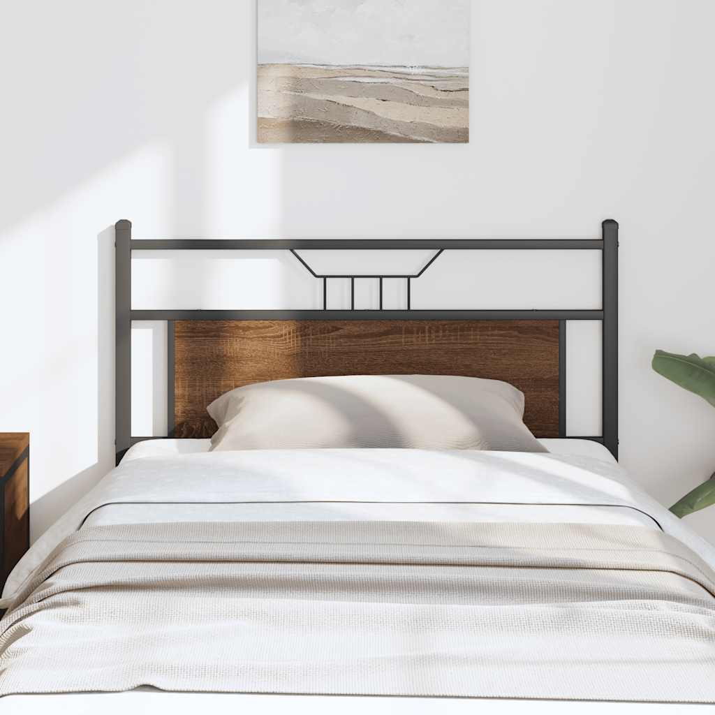 Ersatz-Kopfteil Braun Eichen-Optik 100 cm Holzwerkstoff und Stahl