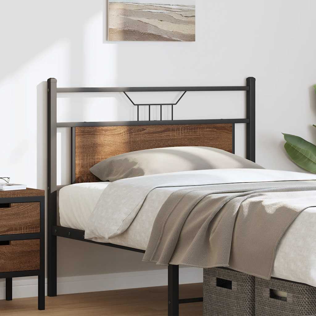 Ersatz-Kopfteil Braun Eichen-Optik 107 cm Holzwerkstoff und Stahl