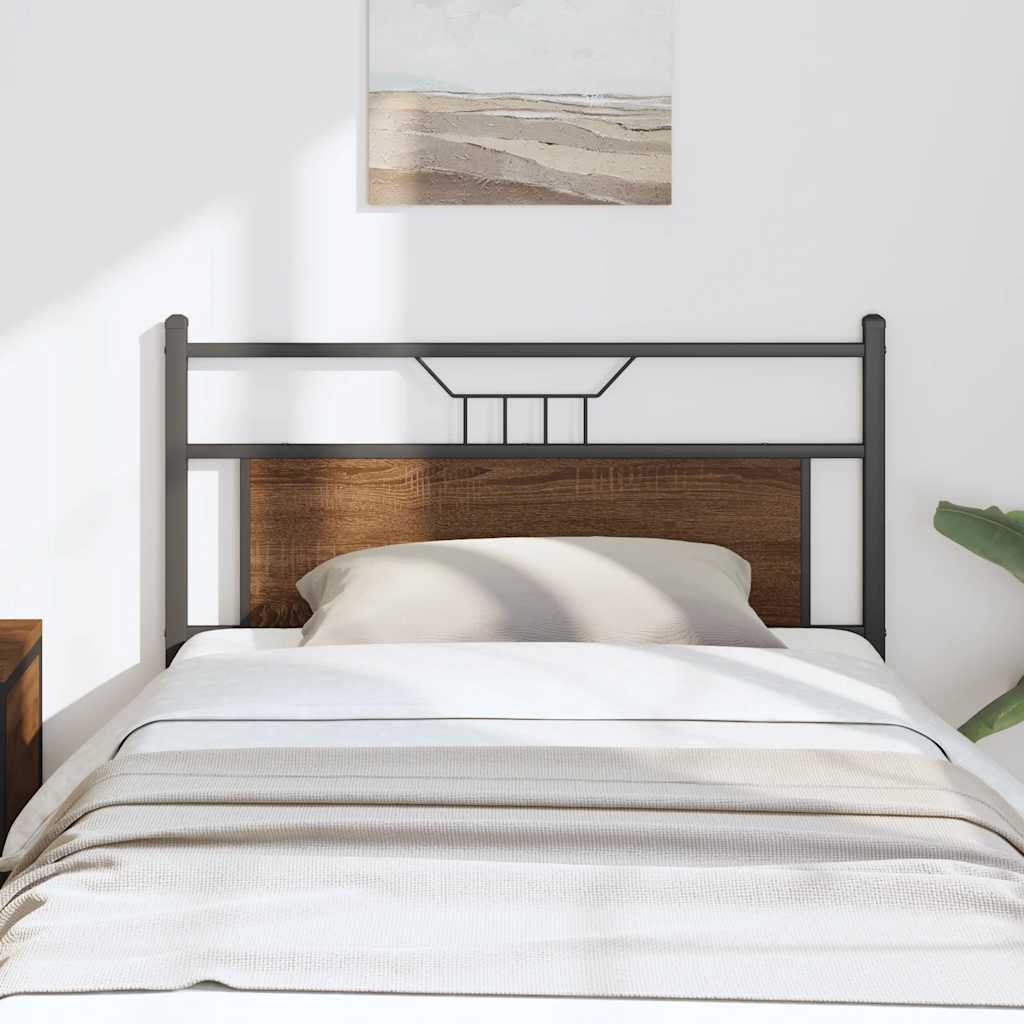 Ersatz-Kopfteil Braun Eichen-Optik 107 cm Holzwerkstoff und Stahl