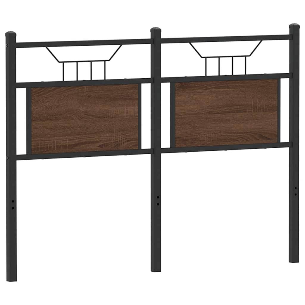 Ersatz-Kopfteil Braun Eichen-Optik 120 cm Holzwerkstoff und Stahl