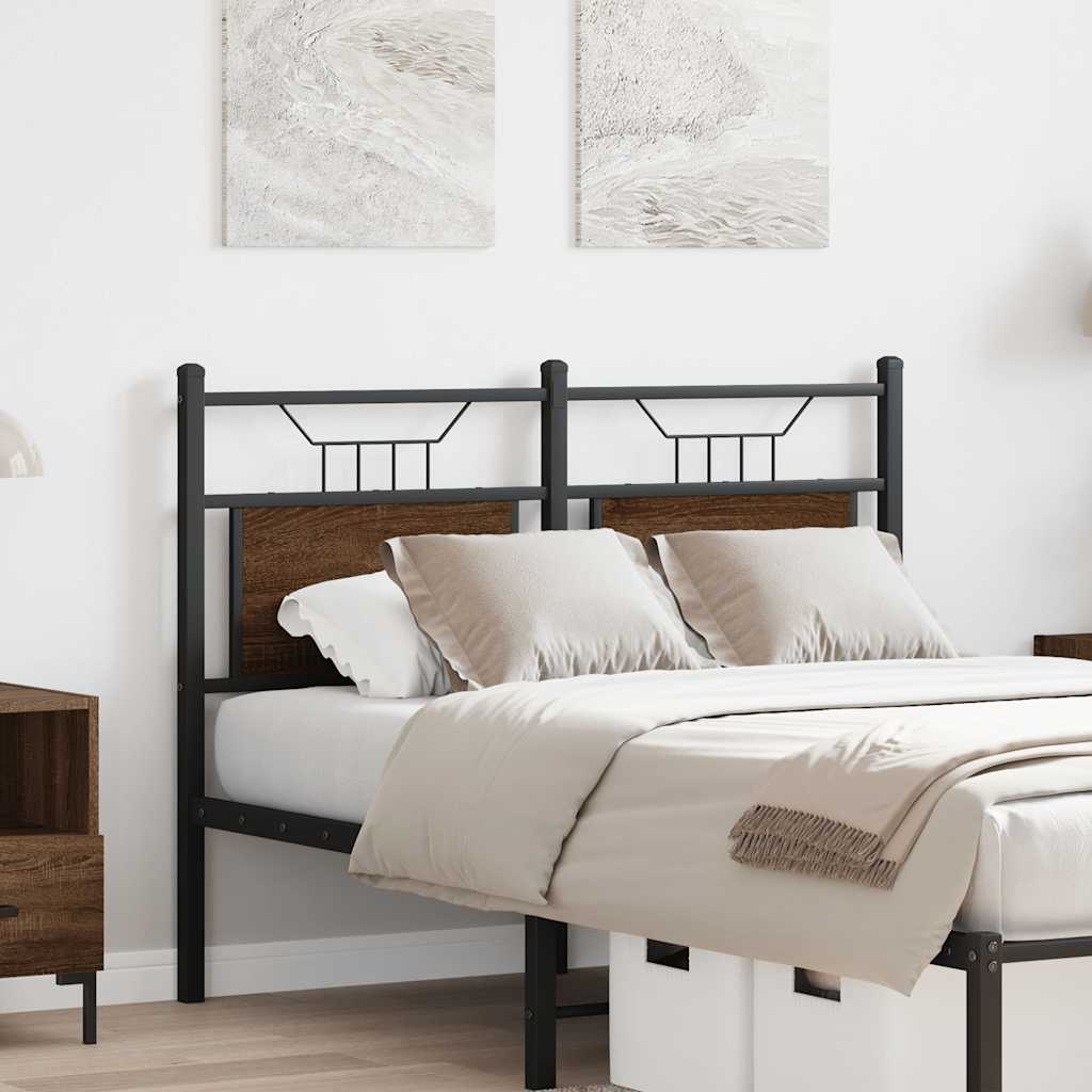 Ersatz-Kopfteil Braun Eichen-Optik 120 cm Holzwerkstoff und Stahl