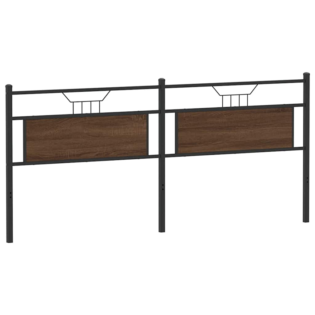 Ersatz-Kopfteil Braun Eichen-Optik 193 cm Holzwerkstoff und Stahl