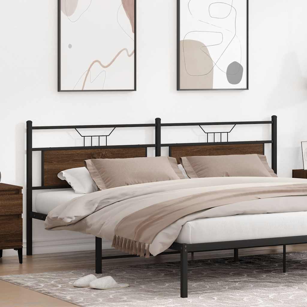 Ersatz-Kopfteil Braun Eichen-Optik 193 cm Holzwerkstoff und Stahl