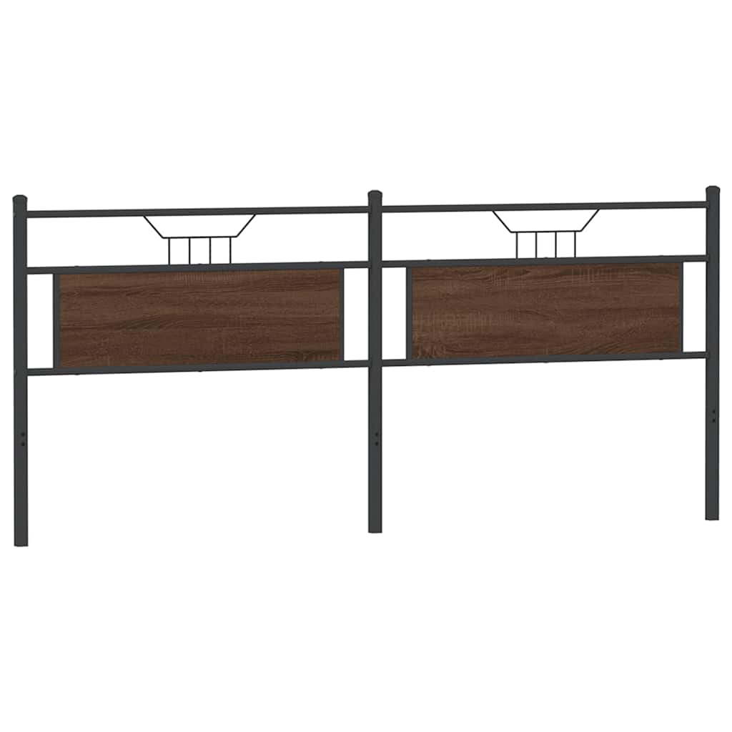 Ersatz-Kopfteil Braun Eichen-Optik 193 cm Holzwerkstoff und Stahl