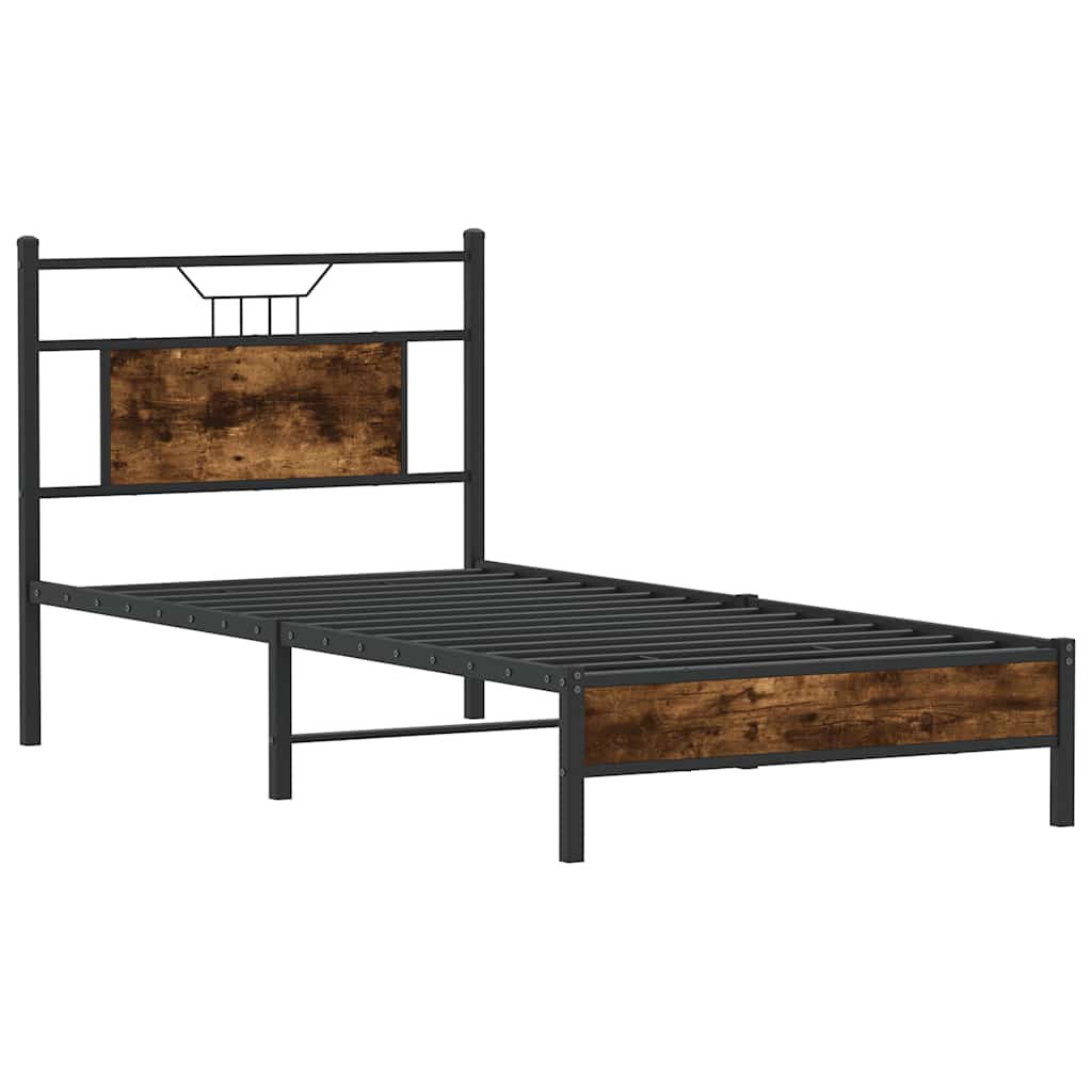 Bettgestell ohne Matratze Räuchereiche 80x200 cm Holzwerkstoff