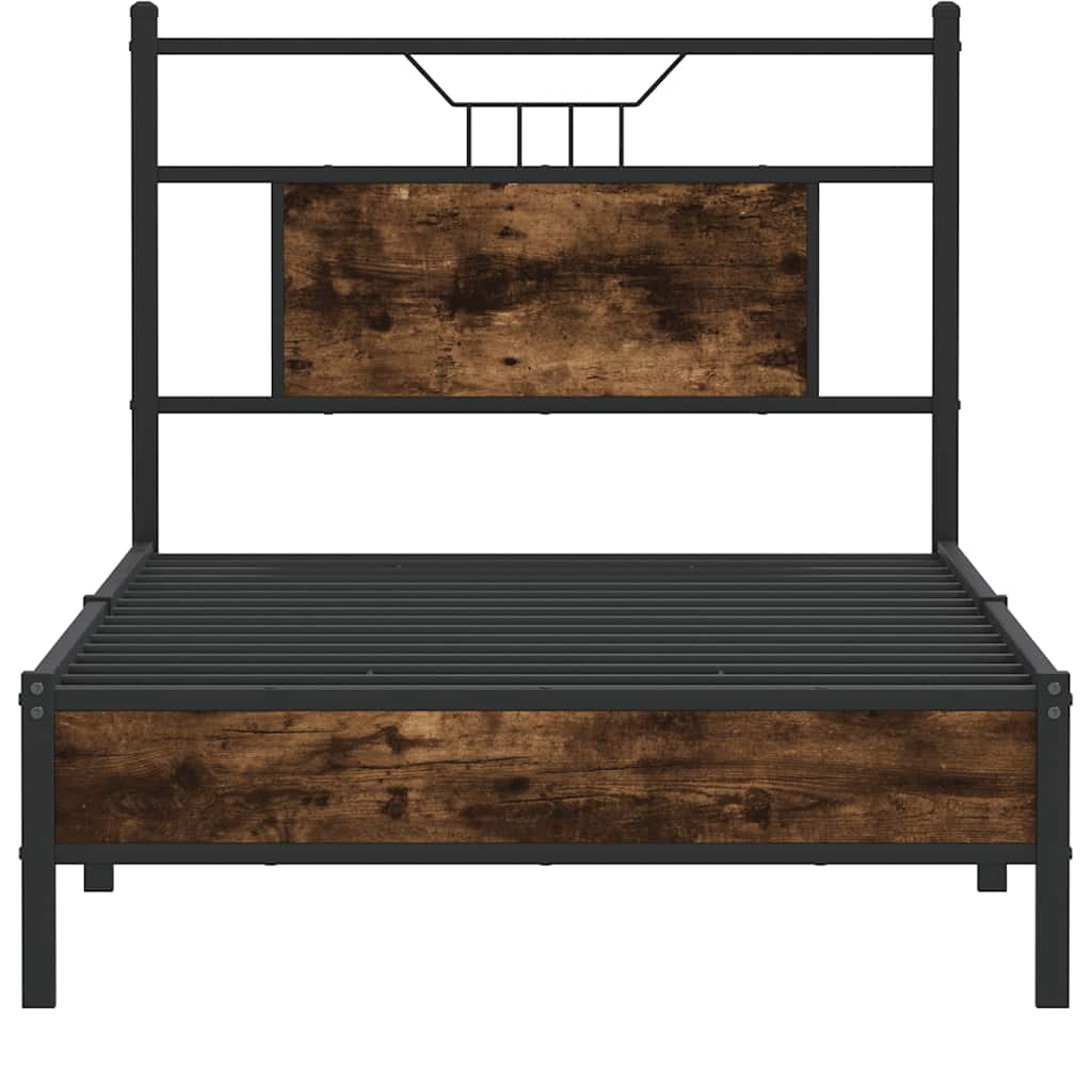 Bettgestell ohne Matratze Räuchereiche 80x200 cm Holzwerkstoff