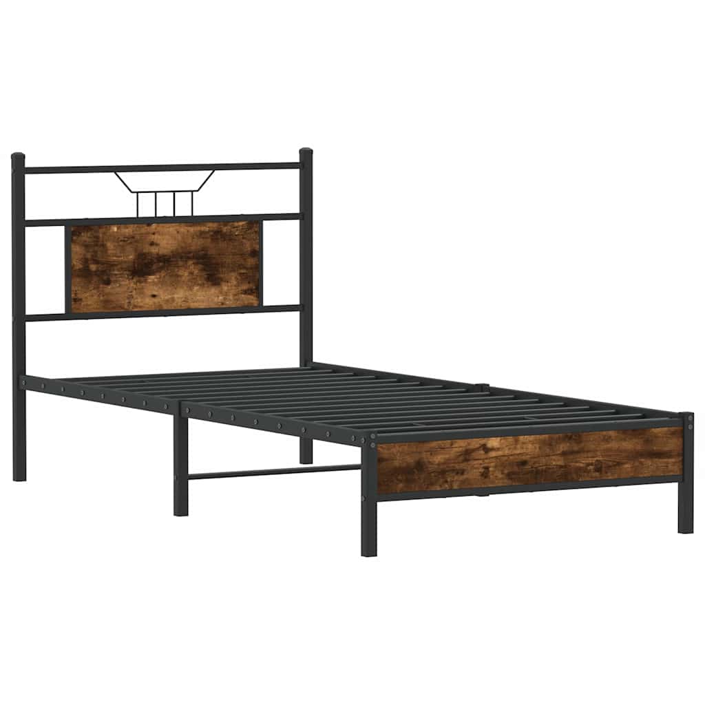 Bettgestell ohne Matratze Räuchereiche 90x200 cm Holzwerkstoff
