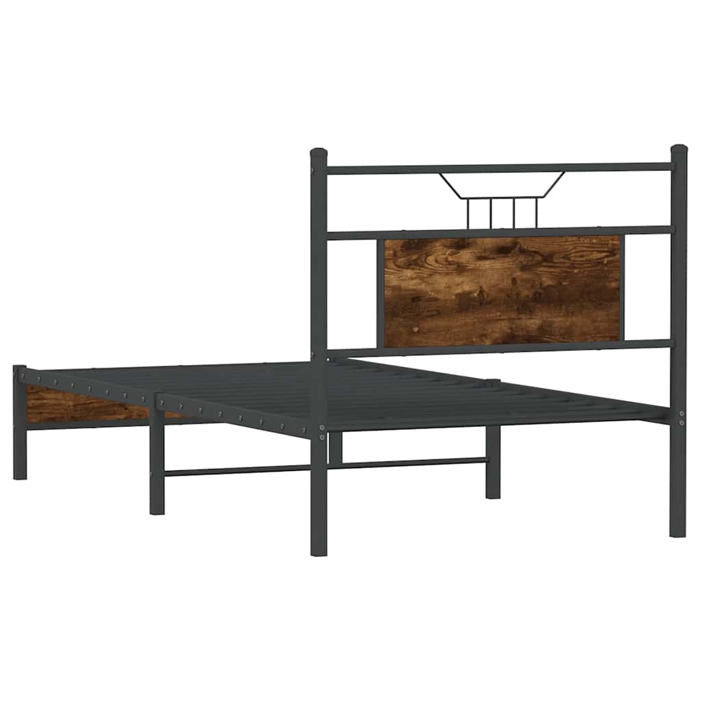 Bettgestell ohne Matratze Räuchereiche 90x200 cm Holzwerkstoff