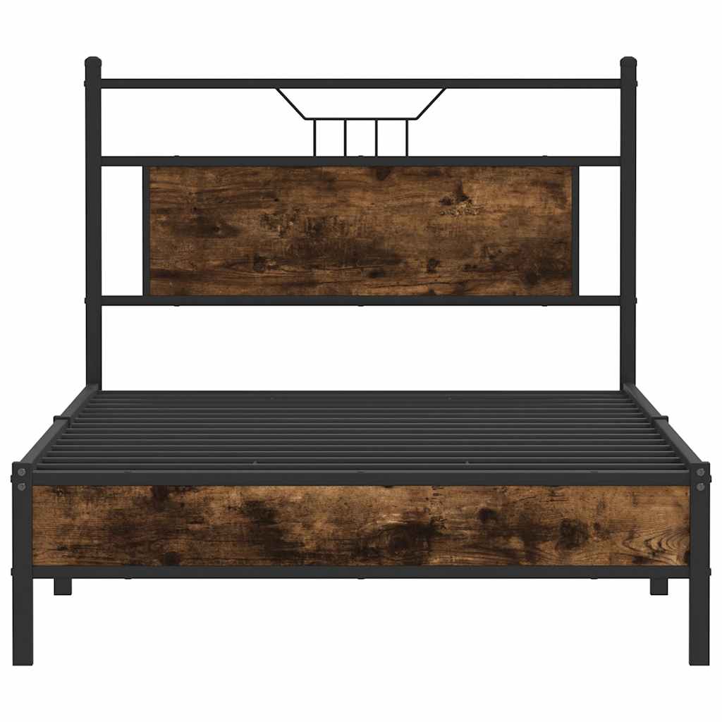 Bettgestell ohne Matratze Räuchereiche 107x203 cm Holzwerkstoff