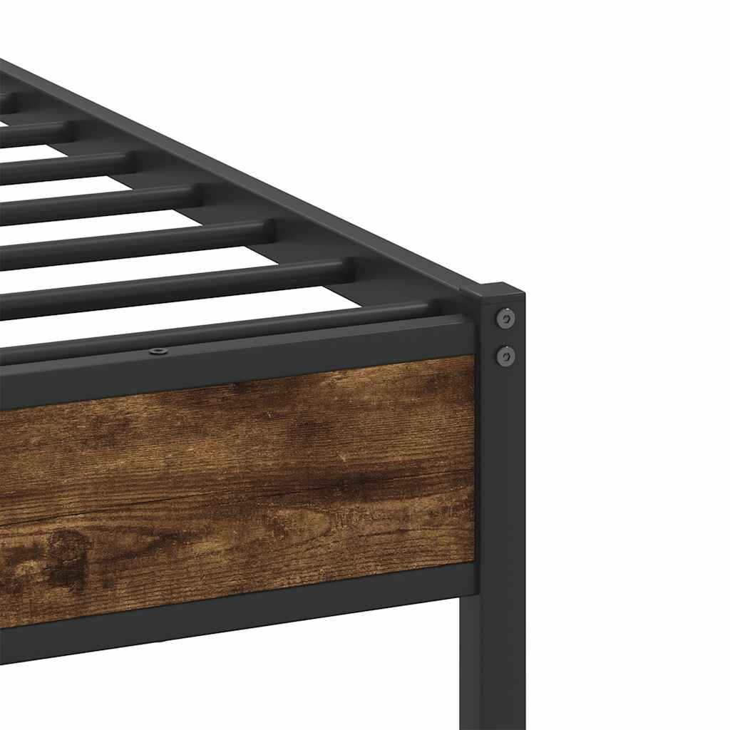 Bettgestell ohne Matratze Räuchereiche 107x203 cm Holzwerkstoff