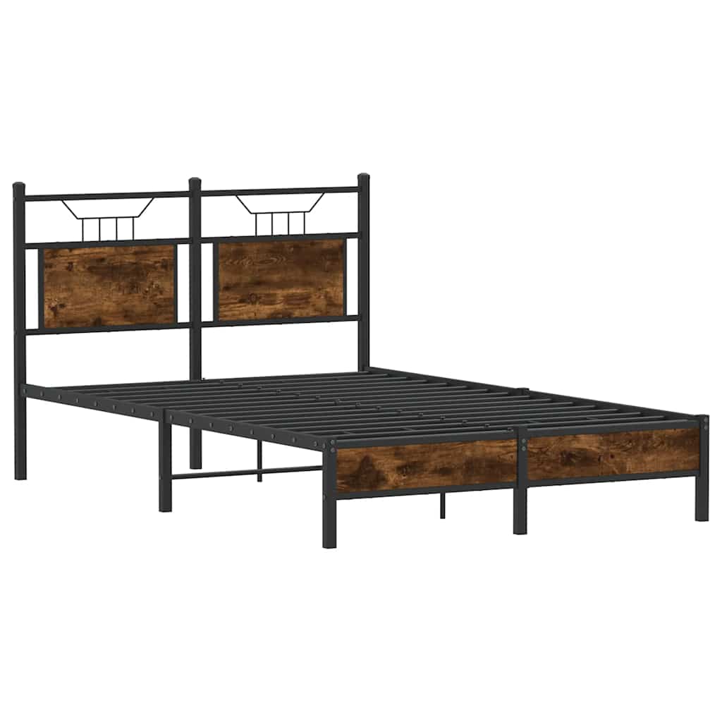 Bettgestell ohne Matratze Räuchereiche 120x200 cm Holzwerkstoff