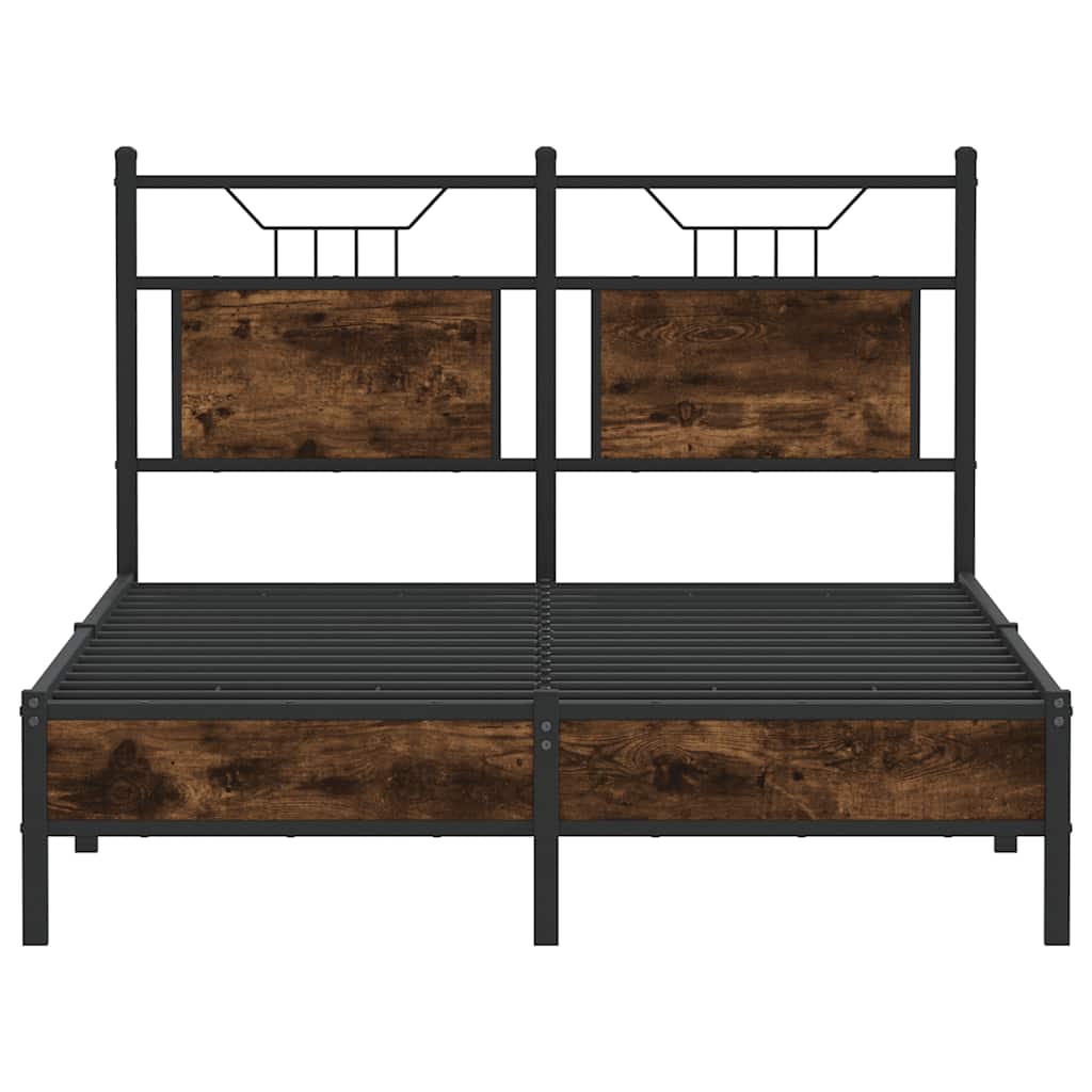 Bettgestell ohne Matratze Räuchereiche 120x200 cm Holzwerkstoff