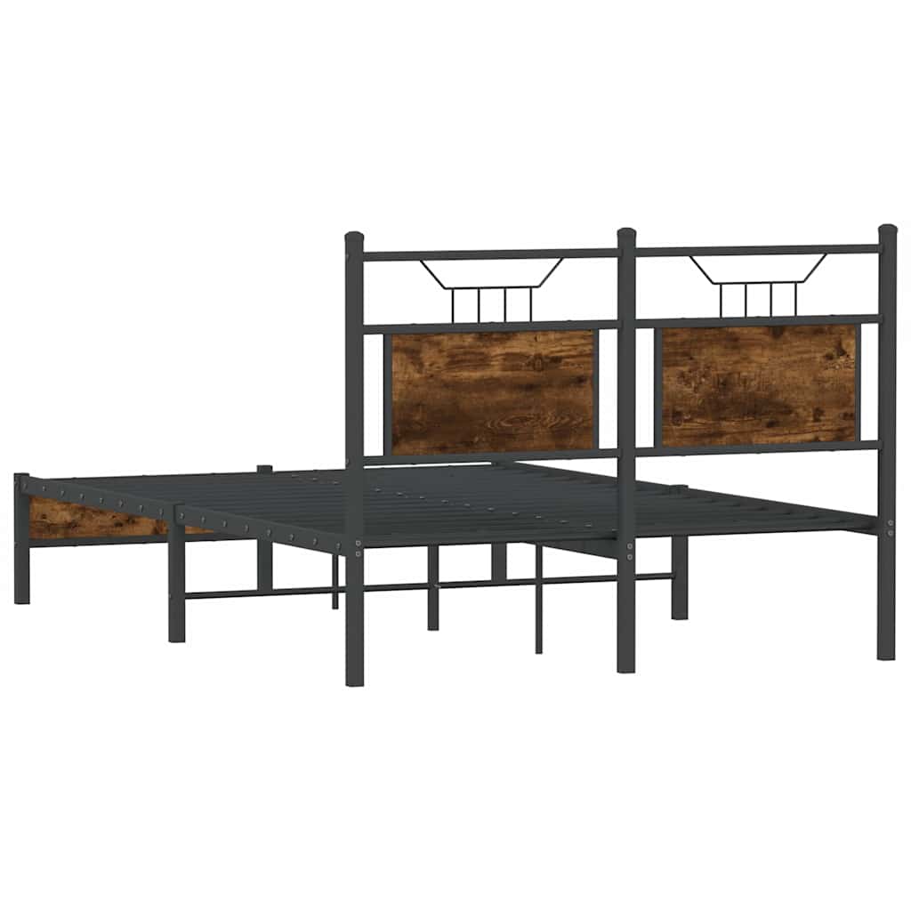 Bettgestell ohne Matratze Räuchereiche 120x200 cm Holzwerkstoff