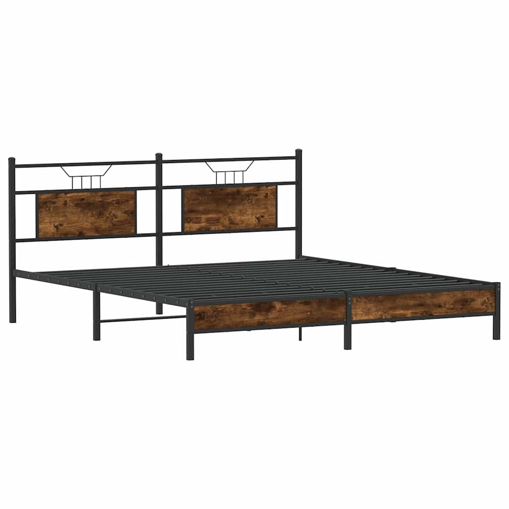 Bettgestell ohne Matratze Räuchereiche 160x200 cm Holzwerkstoff