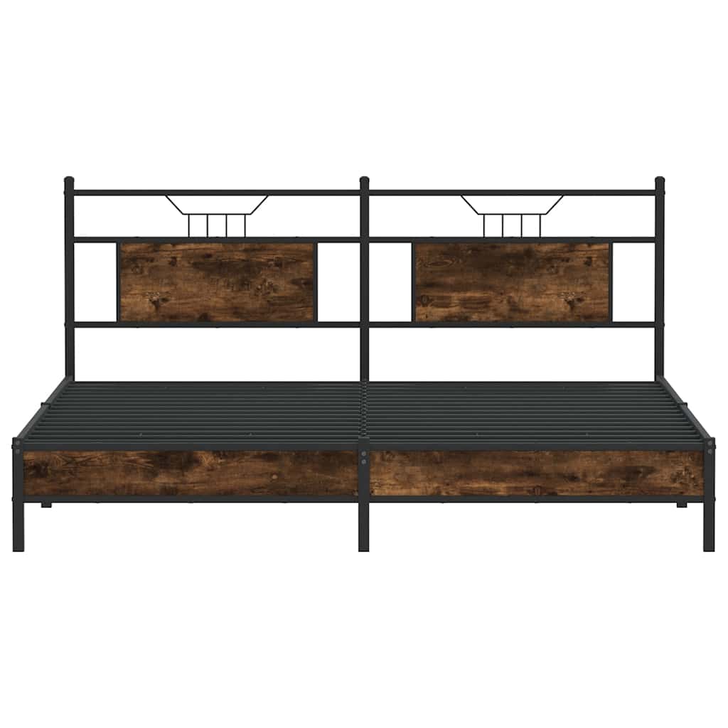 Bettgestell ohne Matratze Räuchereiche 160x200 cm Holzwerkstoff