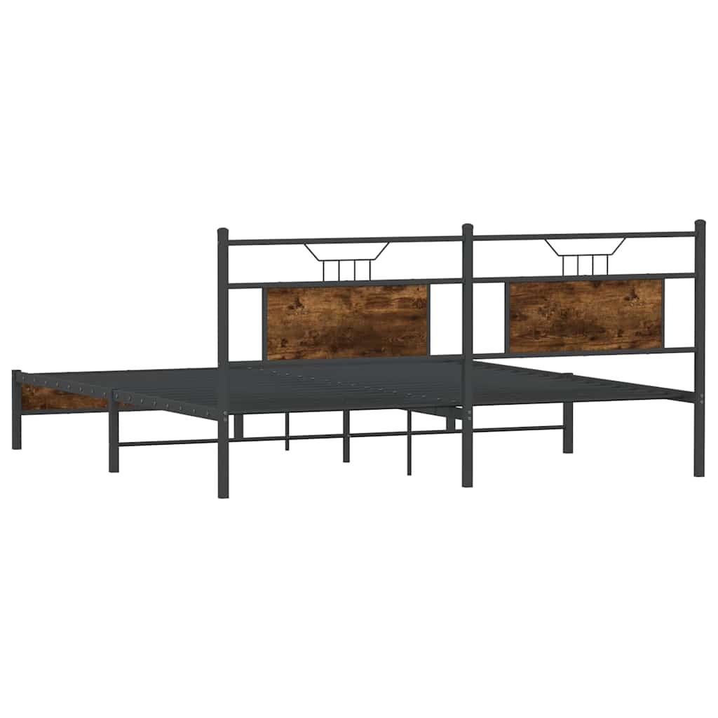 Bettgestell ohne Matratze Räuchereiche 160x200 cm Holzwerkstoff