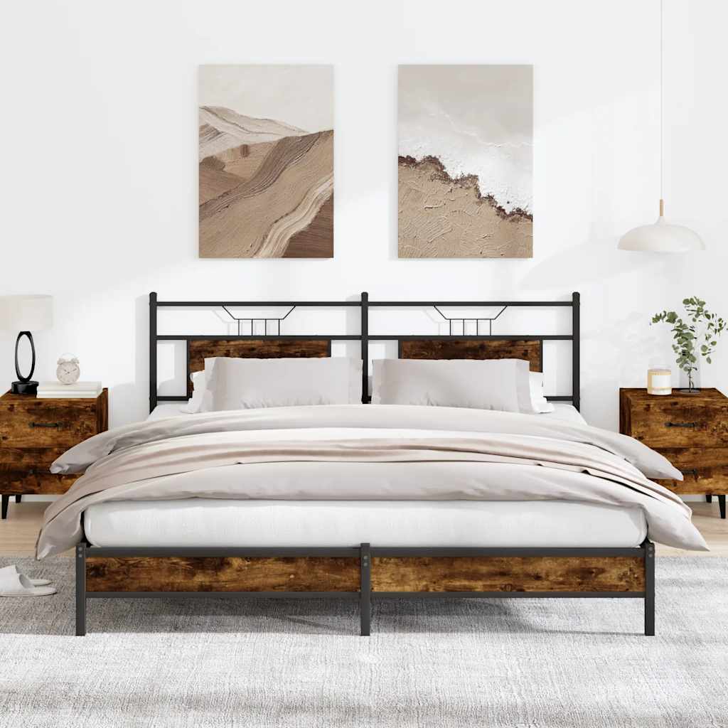 Bettgestell ohne Matratze Räuchereiche 160x200 cm Holzwerkstoff
