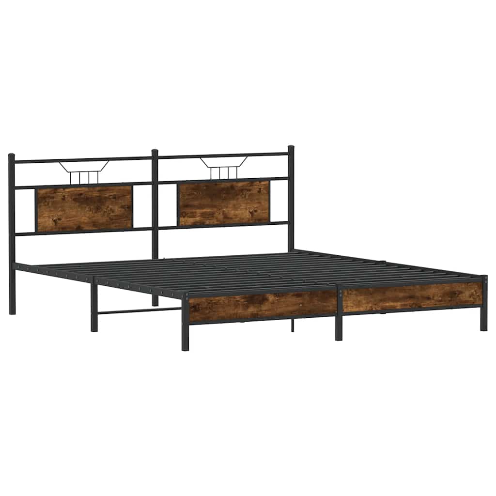 Bettgestell ohne Matratze Räuchereiche 183x203 cm Holzwerkstoff