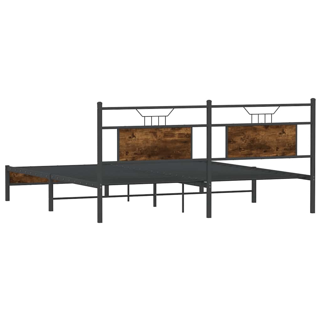Bettgestell ohne Matratze Räuchereiche 183x203 cm Holzwerkstoff