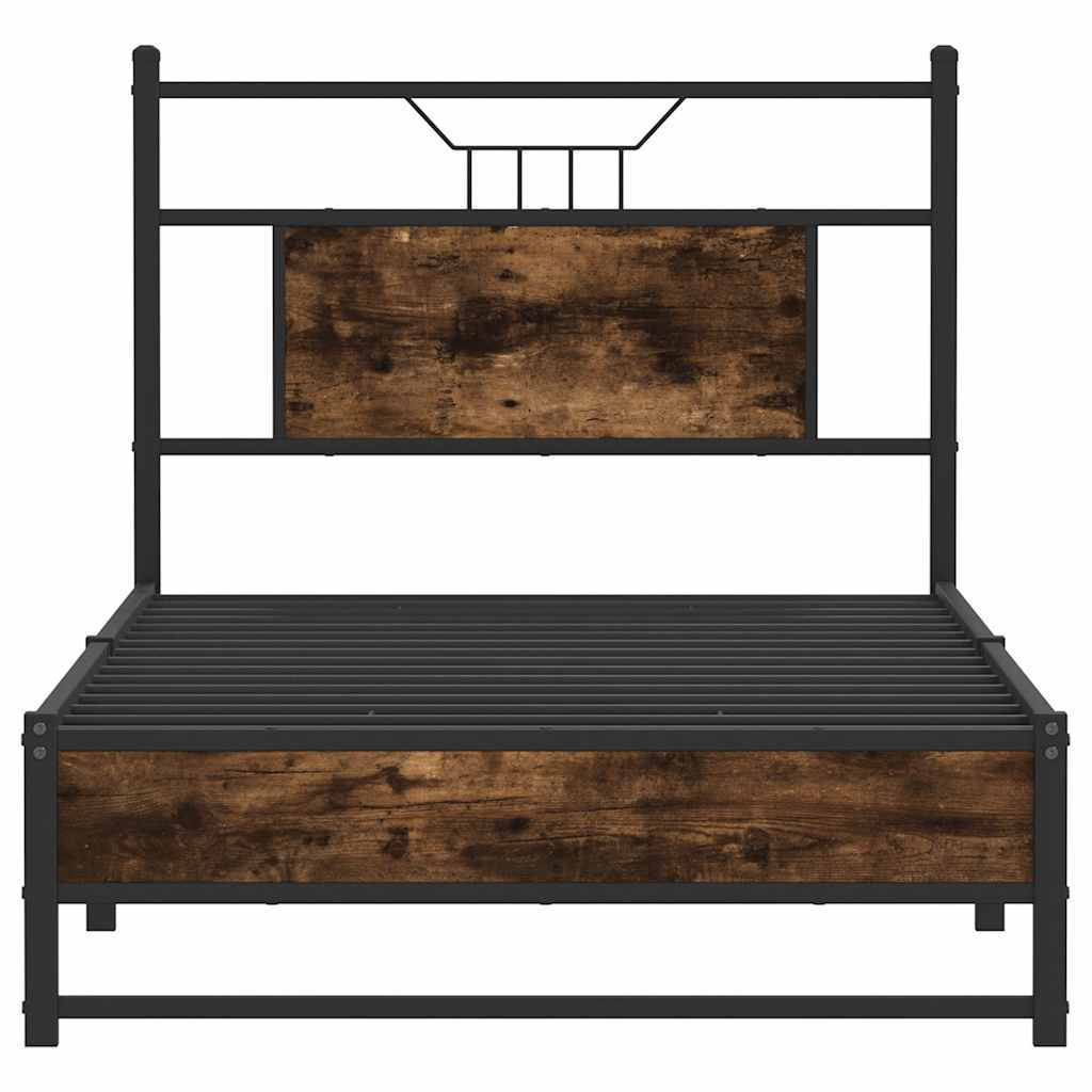 Bettgestell ohne Matratze Räuchereiche 75x190 cm Holzwerkstoff