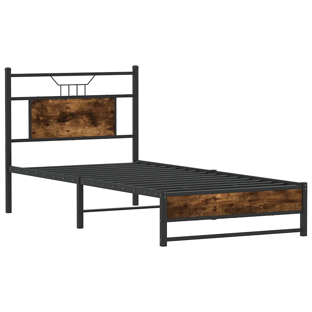 Bettgestell ohne Matratze Räuchereiche 80x200 cm Holzwerkstoff