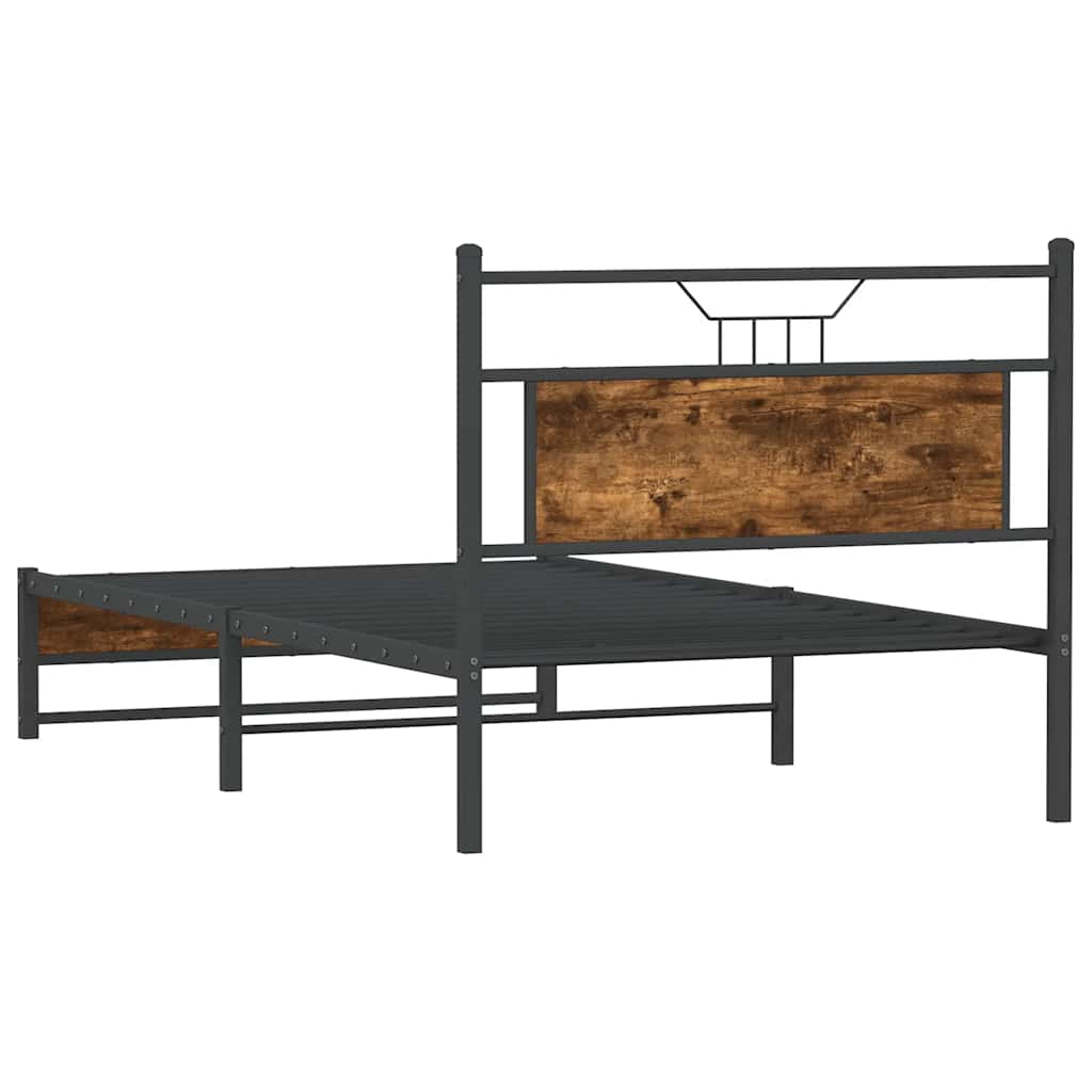 Bettgestell ohne Matratze Räuchereiche 100x200 cm Holzwerkstoff