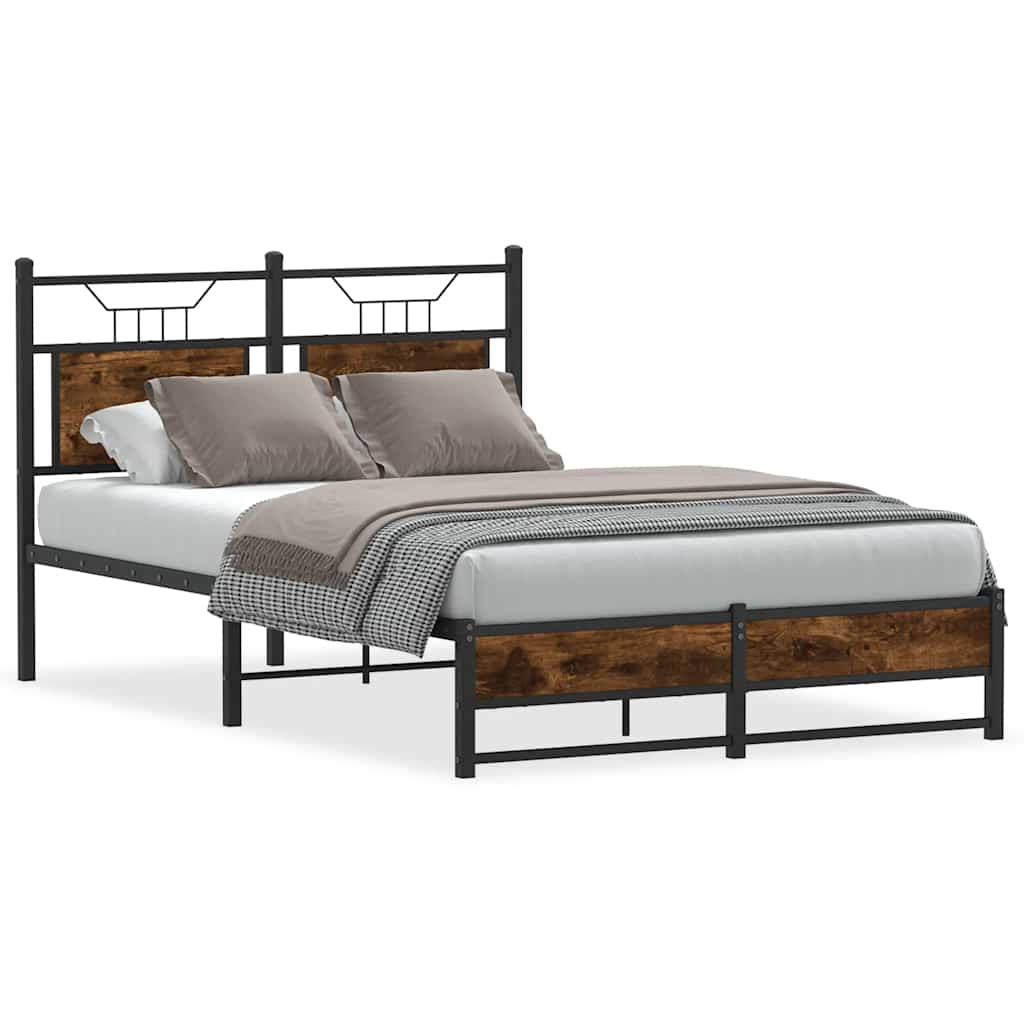 Bettgestell ohne Matratze Räuchereiche 120x190 cm Holzwerkstoff