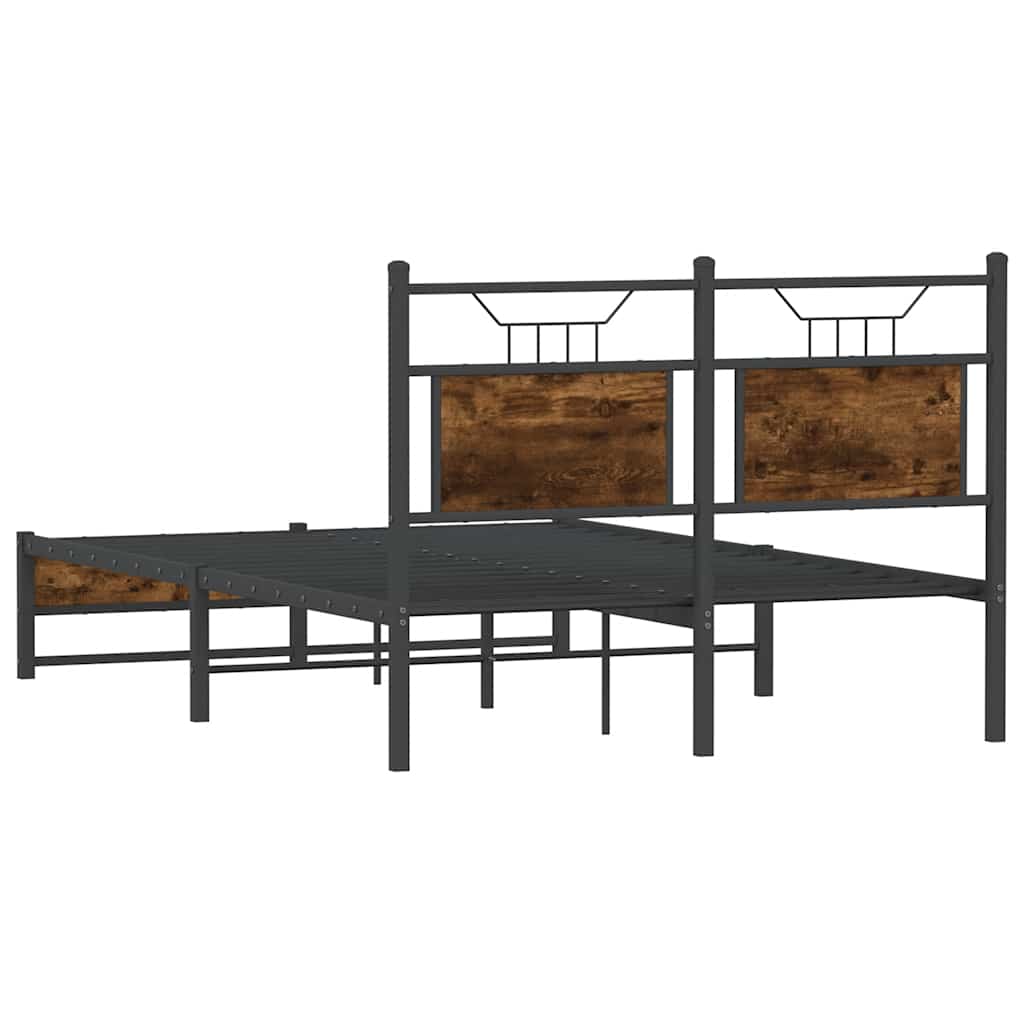Bettgestell ohne Matratze Räuchereiche 120x200 cm Holzwerkstoff