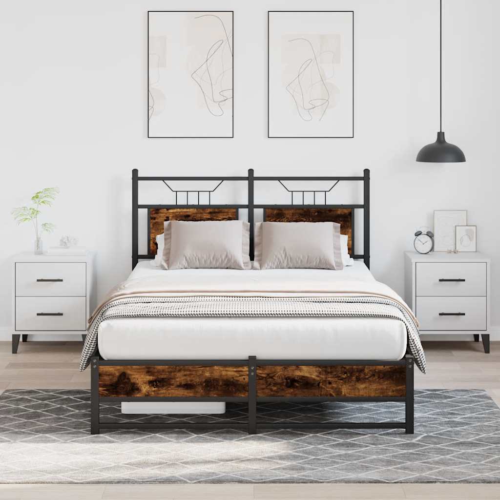 Bettgestell ohne Matratze Räuchereiche 120x200 cm Holzwerkstoff