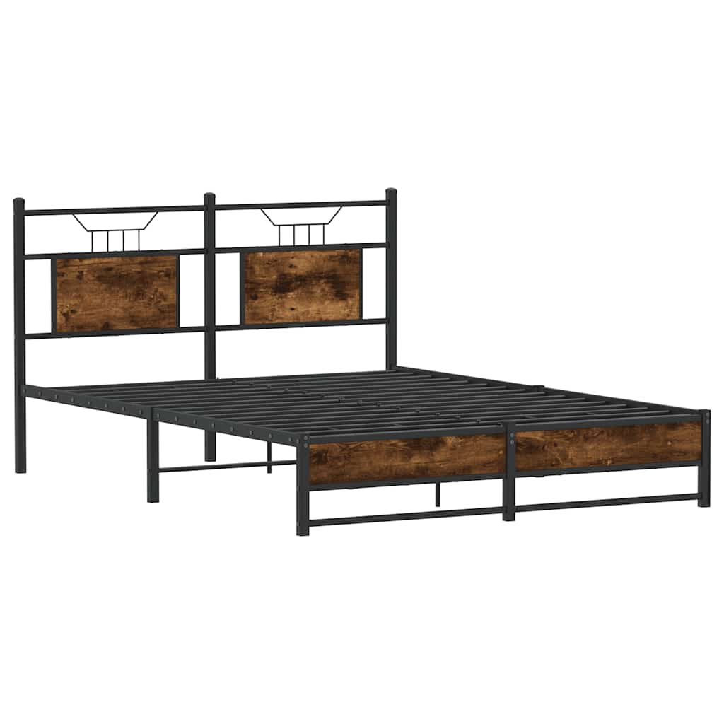 Bettgestell ohne Matratze Räuchereiche 140x190 cm Holzwerkstoff