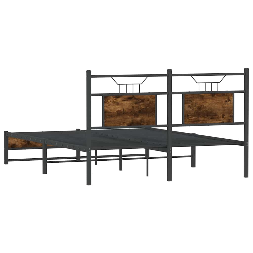 Bettgestell ohne Matratze Räuchereiche 140x200 cm Holzwerkstoff