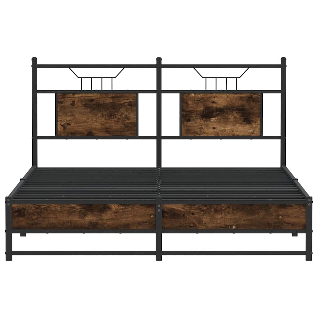 Bettgestell ohne Matratze Räuchereiche 150x200 cm Holzwerkstoff