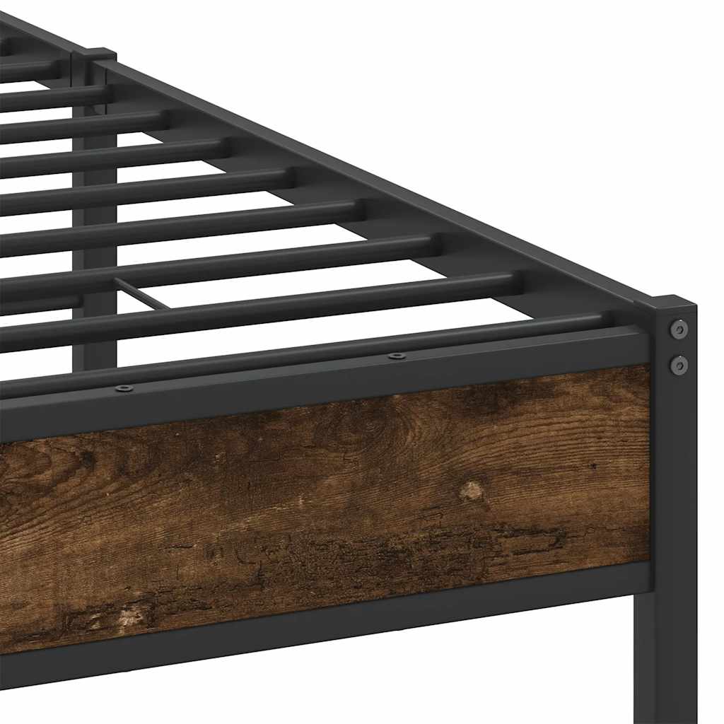 Bettgestell ohne Matratze Räuchereiche 150x200 cm Holzwerkstoff