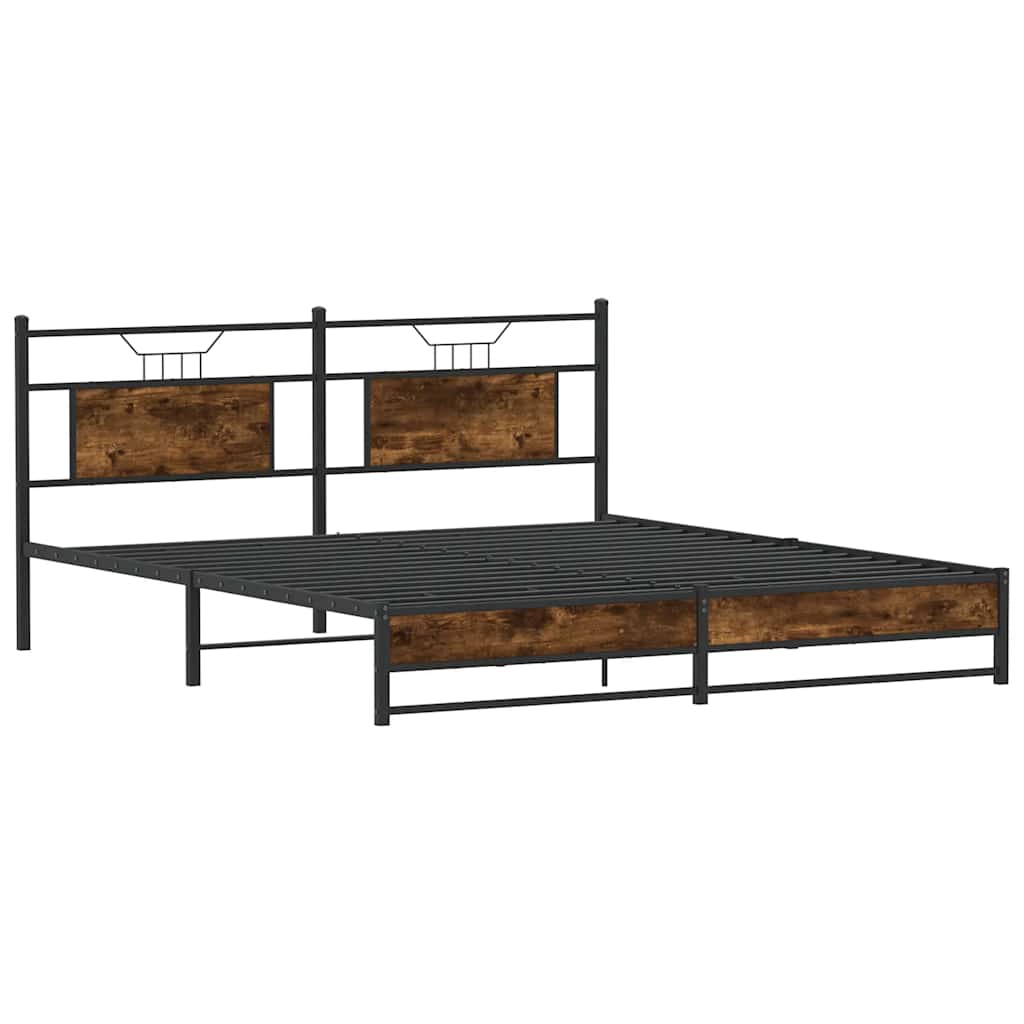 Bettgestell ohne Matratze Räuchereiche 160x200 cm Holzwerkstoff