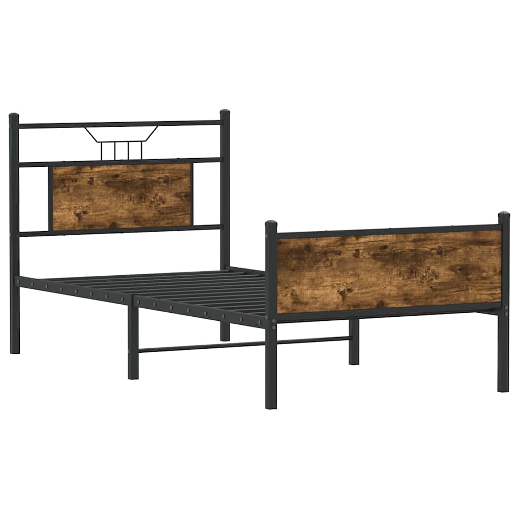 Bettgestell ohne Matratze Räuchereiche 80x200 cm Holzwerkstoff