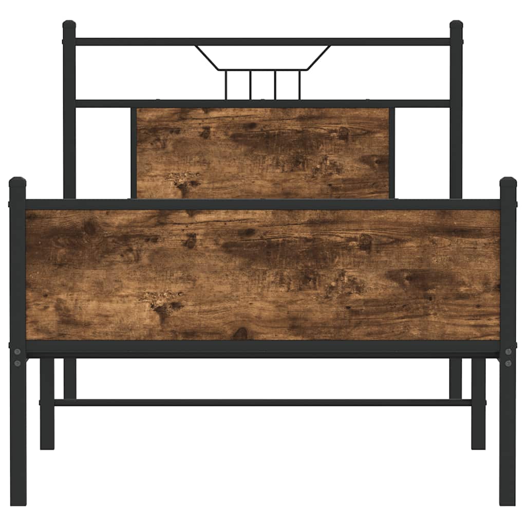 Bettgestell ohne Matratze Räuchereiche 90x200 cm Holzwerkstoff