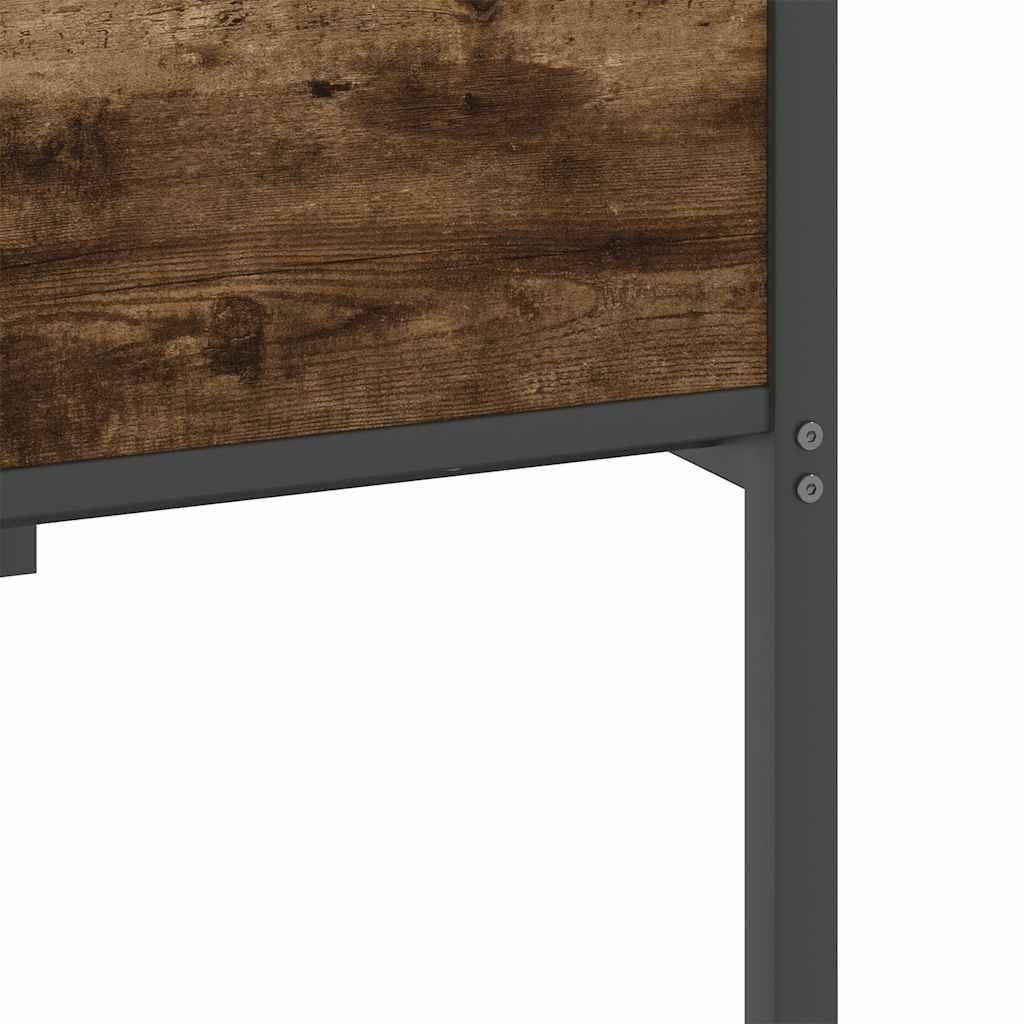 Bettgestell ohne Matratze Räuchereiche 100x190 cm Holzwerkstoff