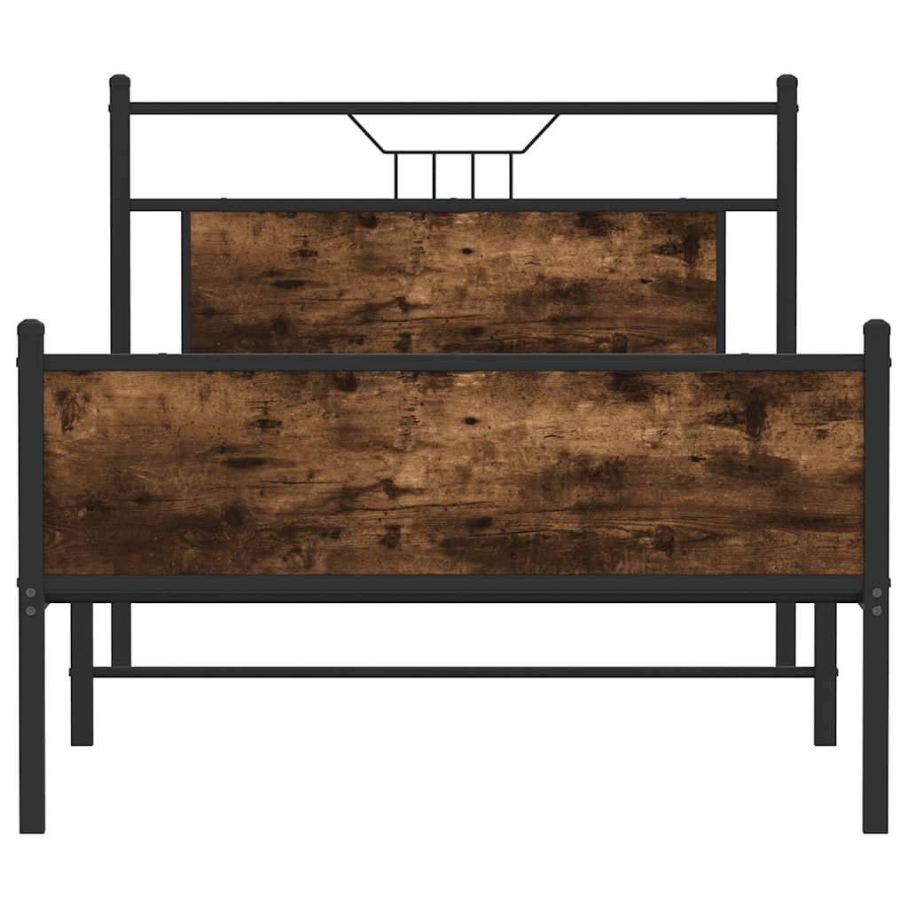 Bettgestell ohne Matratze Räuchereiche 107x203 cm Holzwerkstoff