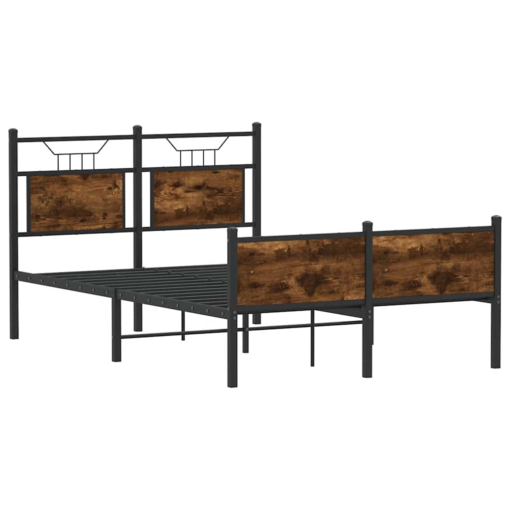 Bettgestell ohne Matratze Räuchereiche 120x190 cm Holzwerkstoff