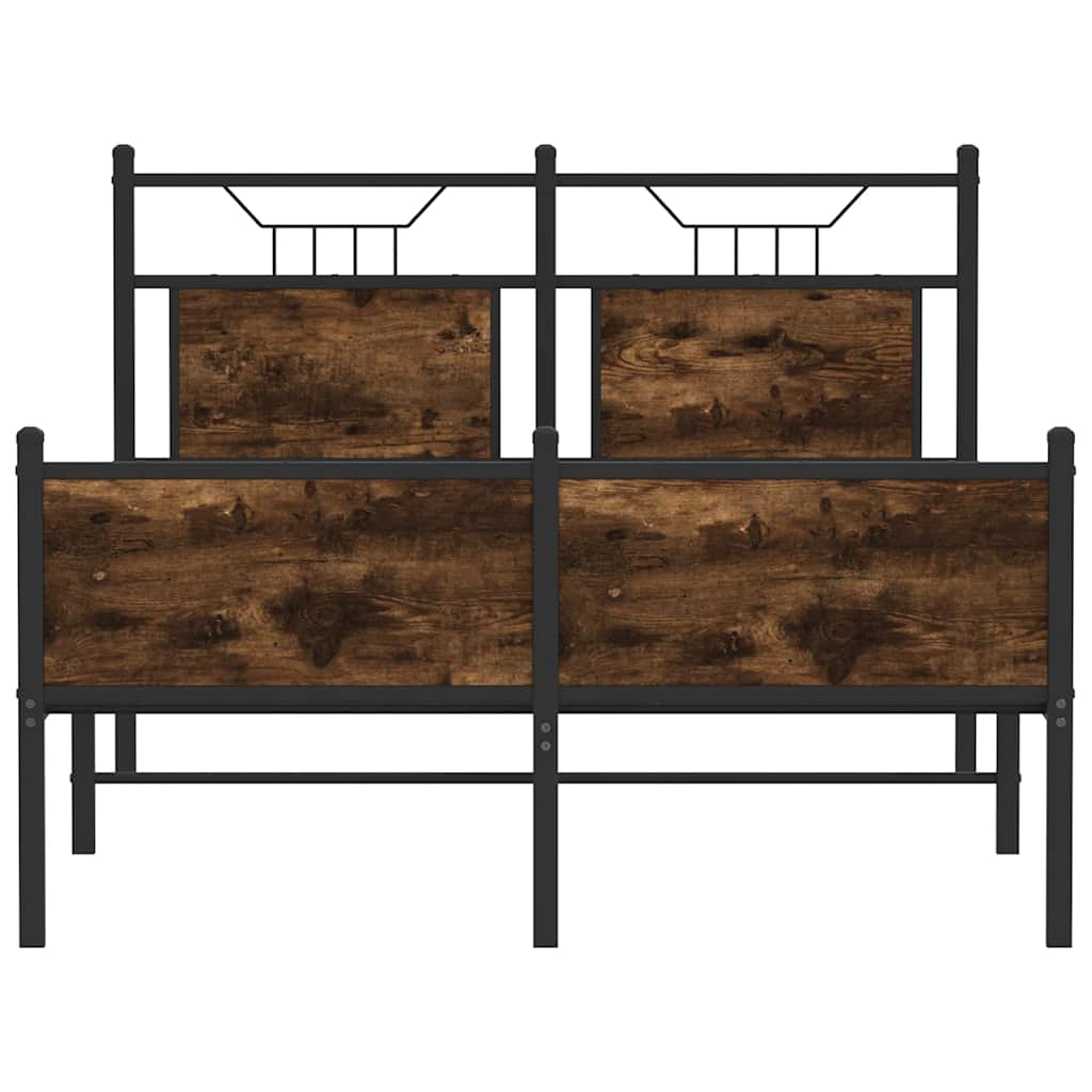 Bettgestell ohne Matratze Räuchereiche 120x190 cm Holzwerkstoff