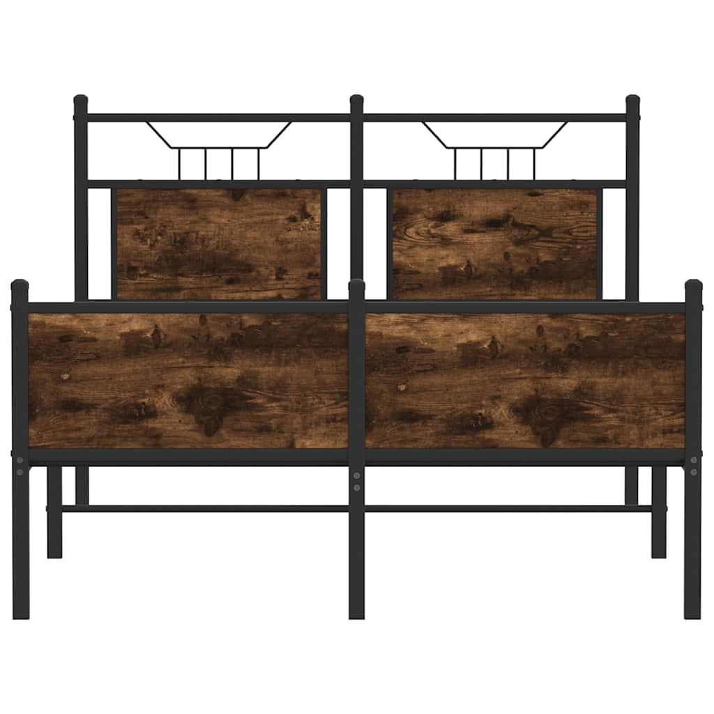 Bettgestell ohne Matratze Räuchereiche 120x200 cm Holzwerkstoff