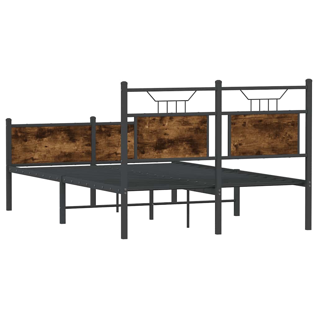 Bettgestell ohne Matratze Räuchereiche 120x200 cm Holzwerkstoff
